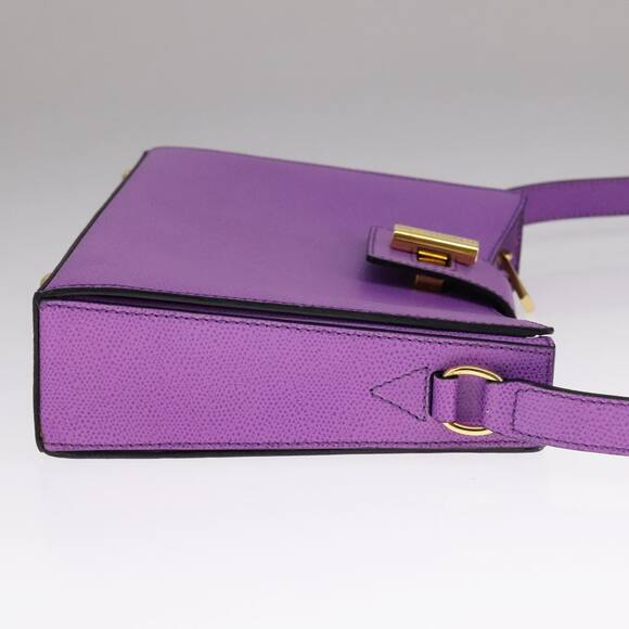 CELINE Shoulder Bag Leather Purple Gold - Picture 5 of 13
